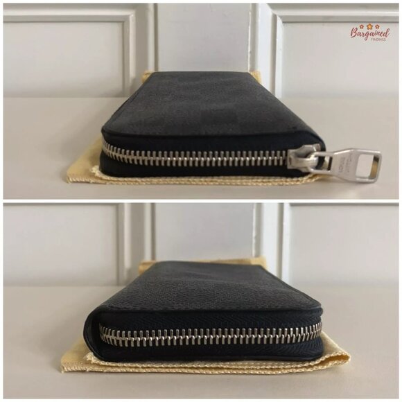 Authentic Louis Vuitton Gray Black Damier Graphite Canvas Zippy Organizer Wallet - Picture 7 of 13